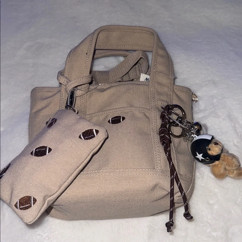 🏈🏈Madden Girl Beige Tote with Football Accents 🏈🏈 - Picture 9 of 9